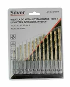 Wiertła - WIERTŁA DO METALU Z UCHWYTEM HEX 1/4"   KPL.13szt.  /SILVER - miniaturka - grafika 1