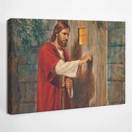Ikony i obrazy sakralne - Jezus Pukający do Drzwi - obraz polycanvas, 30x20 - miniaturka - grafika 1