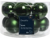 Bombki - Kaemingk Zestaw 12 szklanych bombek choinkowych 5cm Zielone błyszczące matowe - miniaturka - grafika 1