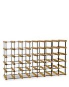 Stojaki na wino - Regał Na Wino Stojak Na 40 Butelek Szklanych/ Pet — Rw-8/ 8X5 — Surowy Naturalny Metal + Drewno Rw-8-8X5-40 / Wamar-Sosenka - miniaturka - grafika 1