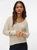 Swetry damskie - Vero Moda Sweter w kolorze beżowym - miniaturka - grafika 1