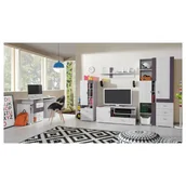 Zestawy mebli dla dzieci - Zestaw Mebli Młodzieżowych D Next Meblar Sosna Bielona / Viola - miniaturka - grafika 1