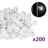 Oświetlenie świąteczne - vidaXL vidaXL Lampki świąteczne, 20 m, 200 diod LED, zimna biel, 8 funkcji - miniaturka - grafika 1