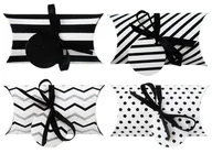 Opakowania i torebki na prezenty - incood. Pudełko na prezenty 15x7 biało-czarne 8szt - miniaturka - grafika 1