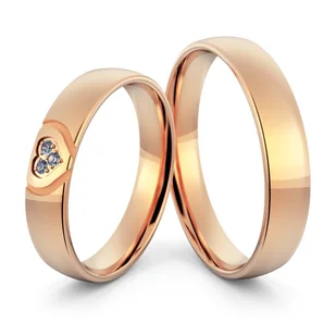 Obrączki ślubne z sercem i brylantami - Au-1193 - Obrączki ślubne - miniaturka - grafika 7