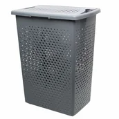 Kosze na bieliznę - Kosz na pranie Malva Slim 37 l szary - miniaturka - grafika 1