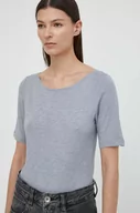 Koszulki sportowe damskie - Marc O'Polo t-shirt bawełniany damski kolor szary - miniaturka - grafika 1