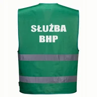 Odzież robocza - Kamizelka odblaskowa F474 PORTWEST L/XL -zielona nadruk SŁUŻBA BHP - miniaturka - grafika 1