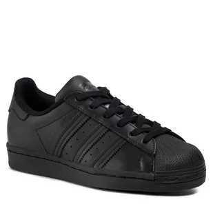 adidas Buty Superstar J FU7713 Cblack/Cblack/Cblack - Sneakersy damskie - miniaturka - grafika 1