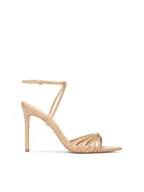 Sandały damskie - Skórzane sandały z efektownym paskiem - miniaturka - grafika 1