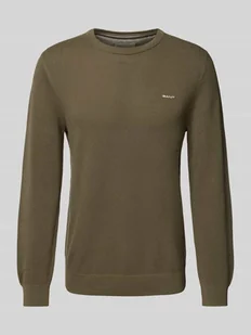 Sweter z dzianiny z wyhaftowanym logo model ‘PIQUE’ - Swetry męskie - miniaturka - grafika 1