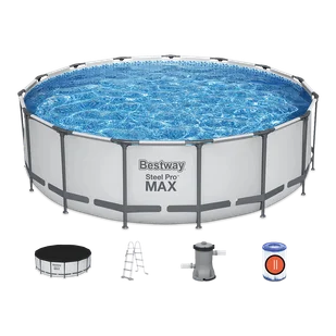 Basen stelażowy Steel Pro MAX 457x122 15FT BESTWAY 5w1 + Akcesoria - Baseny ogrodowe - miniaturka - grafika 1