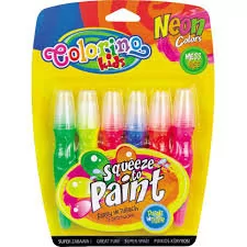 Colorino Farby z pędzelkiem w tubkach 6 kolorów Neon - Przybory szkolne - miniaturka - grafika 1
