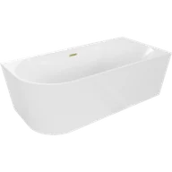 Wanny - Mexen Mia wanna wolnostojąca narożna prawa 140 x 75 cm, biała, przelew złoty szczotkowany - 52691407500P-55 - miniaturka - grafika 1