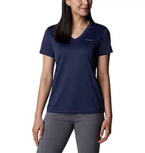 Columbia Damska koszula turystyczna Hike Short Sleeve V Neck, noc, M - Koszule damskie - miniaturka - grafika 1