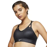 Biustonosze - Nike damski biustonosz Indy Olśniewający czarny/biały L - miniaturka - grafika 1