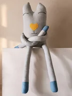 Kołdry i poduszki dla dzieci - Poduszka kotek blue z kieszonką na piżamkę - miniaturka - grafika 1