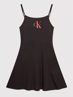Sukienki i spódniczki dla dziewczynek - Calvin Klein Swimwear Sukienka letnia KY0KY00003 Czarny Slim Fit - grafika 1
