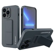 Etui i futerały do telefonów - Wozinsky Kickstand Case elastyczne silikonowe etui z podstawką iPhone 13 mini granatowy - miniaturka - grafika 1