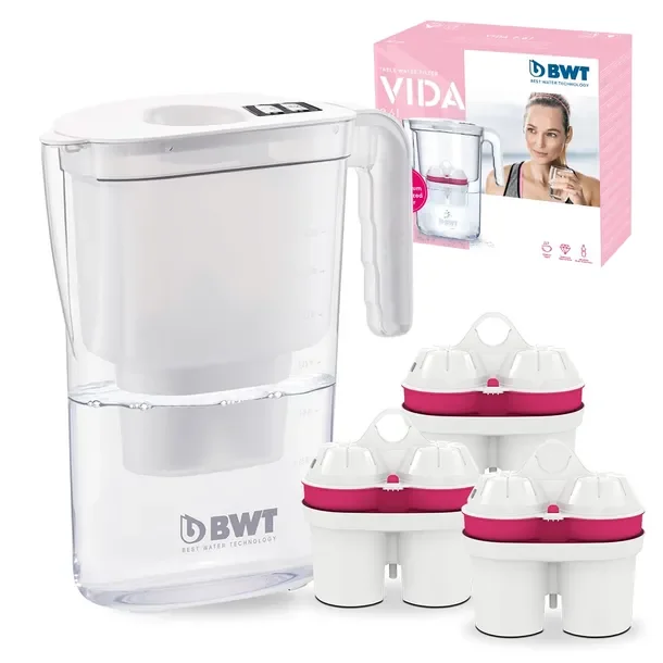 Dzbanek Filtrujący Wodę Bwt Vida 2,6l Biały + Wkłady Magnezowe Mg2+ 3+1