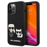 Etui i futerały do telefonów - Karl Lagerfeld nakładka do IPhone 13 Pro KLHMP13LSSKCK czarna hard case Silicone Karl & Choupette Magsafe - miniaturka - grafika 1