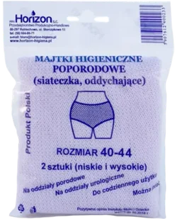 Horizon Majtki higieniczne poporodowe siatkowe 40-44, 2 sztuki - Bielizna lecznicza - miniaturka - grafika 1