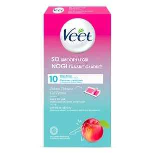 Veet So Smooth Legs! Wax Strips Nectarine akcesoria do depilacji 10 szt - Depilacja - miniaturka - grafika 2