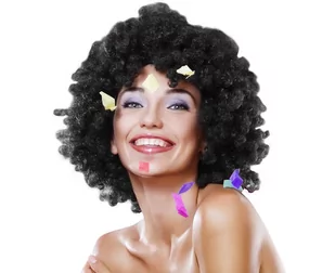 GoDan Peruka party "Afro Mega", czarna PY-MAFCZ - Dodatki do strojów karnawałowych - miniaturka - grafika 1