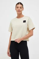 Koszulki sportowe damskie - The North Face t-shirt bawełniany kolor beżowy - miniaturka - grafika 1