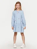 Sukienki i spódniczki dla dziewczynek - Tommy Hilfiger Sukienka codzienna KG0KG08104 Niebieski Regular Fit - miniaturka - grafika 1