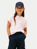 Koszulki dla dziewczynek - Tommy Hilfiger T-Shirt KG0KG08970 S Różowy Regular Fit - miniaturka - grafika 1