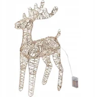 Ozdoby bożonarodzeniowe - Figurka Świąteczna Renifer dekoracja złoty LED 60cm - miniaturka - grafika 1