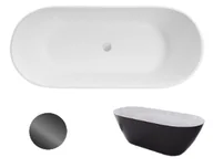 Wanny - Wanna Wolnostojąca Besco Moya Black&White 170 + klik-klak grafit czyszczony od góry - miniaturka - grafika 1