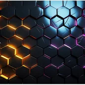 Fototapety - Fototapeta Dla Dzieci Chłopca Heksagony 3D Gaming 400x280 cm Tapeta Do Pokoju Dziecięcego Na Flizelinie - miniaturka - grafika 1