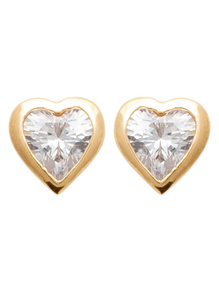 L'Atélier Précieux Pozłacane kolczyki-wkrętki z cyrkoniami