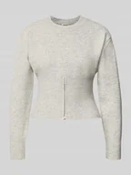 Swetry damskie - Sweter z dzianiny z prążkowanymi wykończeniami model ‘SLOAN’ - miniaturka - grafika 1