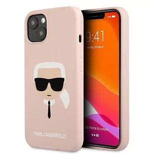 Karl Lagerfeld Silicone Ikonik Karl`s Head - Etui iPhone 13 Mini (różowy) KLHCP13SSLKHLP - Etui i futerały do telefonów - miniaturka - grafika 1