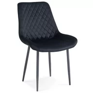 Krzesła - Krzesło tapicerowane czarne DC-6022 welur - miniaturka - grafika 1