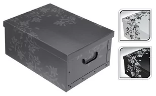 Pudełko ozdobne, czarne, 24x51x37 cm - Pojemniki na zabawki - miniaturka - grafika 2