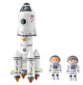 Zabawki interaktywne dla dzieci - Zabawka Edukacyjna Rakieta Kosmiczna 5w1 Astronauci Światła Dźwięki - miniaturka - grafika 1