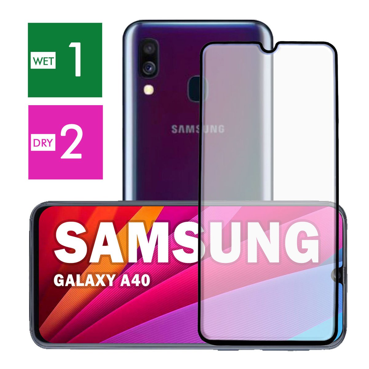 NAJLEPSZE SZKŁO PEŁNE 5D CAŁY EKRAN DO SAMSUNG GALAXY A40 PANCERNE JAKOŚĆ