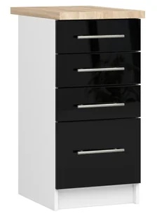 Czarna dolna szafka do kuchni z szufladami H6-E16 - Szafki kuchenne Czarna dolna szafka do kuchni z szufladami H6-E16 - Szafki kuchenne - miniaturka - grafika 1