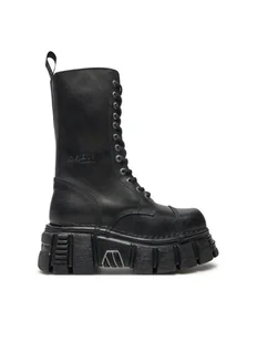 NEW ROCK Glany M-MILI211-C14 Czarny - Glany damskie - miniaturka - grafika 1