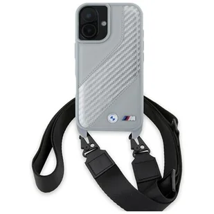 BMW BMHCP16S23PSCCG iPhone 16 6.1"        szary/grey hardcase M Edition Carbon Stripe & Strap - Etui i futerały do telefonów - miniaturka - grafika 1