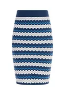 Spódnice - faina Spódnica midi z dzianiny damska 11026719, niebieski wielokolorowy, S - miniaturka - grafika 1