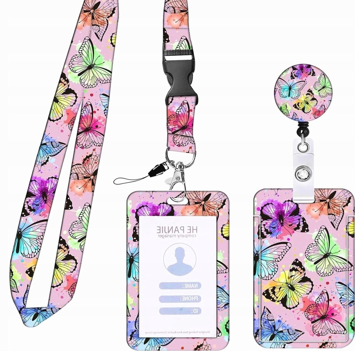 ETUI ZESTAW 40X2CM NA KARTY IDENTYFIKATOR DOKUMENT Z NADRUKIEM UCHWYT