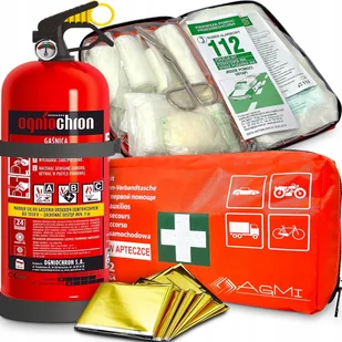 GAŚNICA SAMOCHODOWA 2KG Z MANOMETREM UCHWYT APTECZKA PIERWSZEJ POMOCY DIN13164 - Akcesoria motoryzacyjne - miniaturka - grafika 1