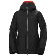Kurtki narciarskie - Helly Hansen Powderqueen 3.0, kurtka narciarska, damskie, czarny - miniaturka - grafika 1
