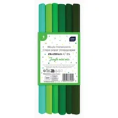 Szkolne artykuły papiernicze - Interdruk Bibuła marszczona Jungle mini mix 6szt 200x25cm - miniaturka - grafika 1