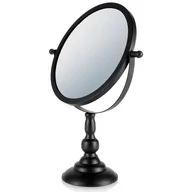 Lusterka do makijażu - Lusterko lustro na nóżce kosmetyczne do makijażu metalowe czarne 25x33 cm zwierciadło - miniaturka - grafika 1